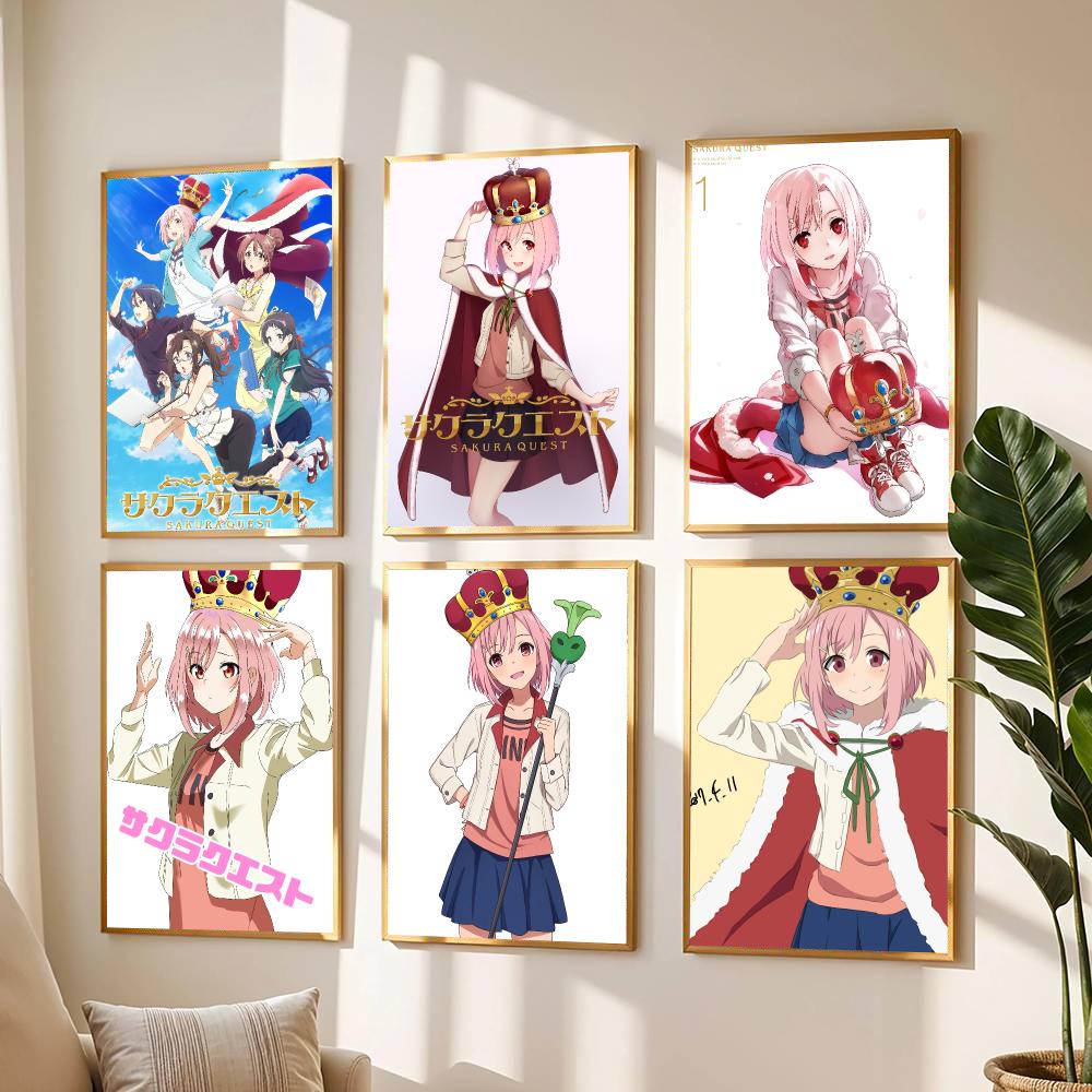 Office Quest - アニメ「S-Sakura Quest-T」ポスター モダンなウォールデカール リビングルーム、カフェ、オフィス、バー、寝室用