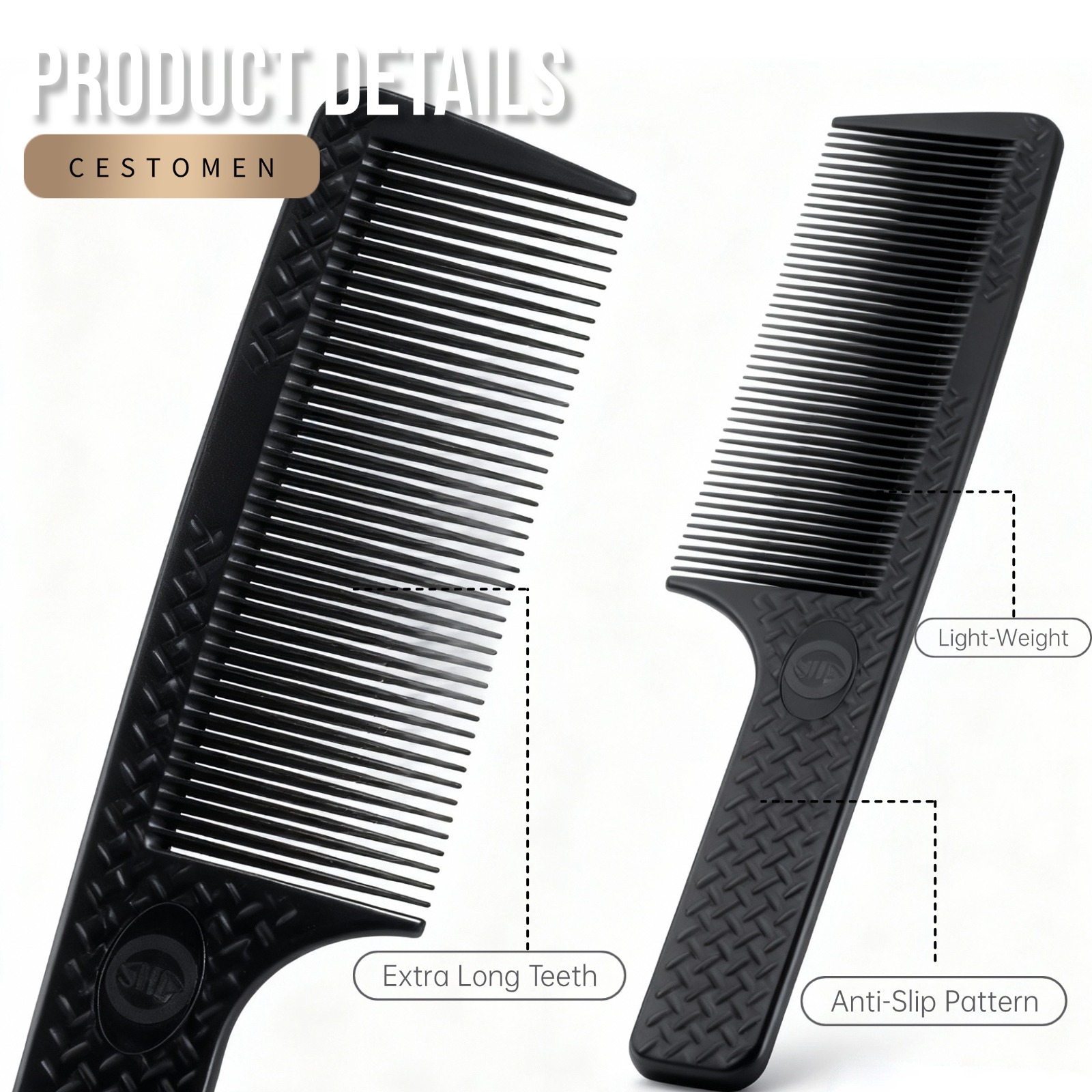 2個入りプロ仕様テーパードバーバーコームセット耐熱ヘアカット - Binding Machine Comb のレビューと価格