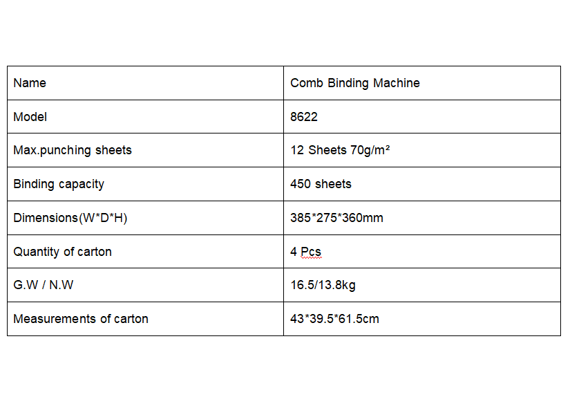 8622型コームバインディングマシン 21穴 450枚綴じ  - Binding Machine Comb のレビューと価格